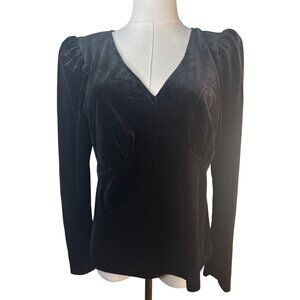 2/$30 Princess Highway Size 14 AUS 18 Black Velvet Long Sleeve Top NWT